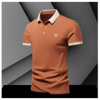 Camisa POLO Para Hombre Verano Moda Seda De Hielo Secado Rápido Manga Corta T-shirt Color Sólido Suelta Collar De Negocios Algodón Puro Top - details 14