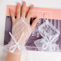Guantes De Encaje Retro Para Mujer Elegantes Y Vacíos En Negro Rojo Y Blanco Para Bodas Y Fiestas Accesorios De Guantes Cortos De Boda - details 8