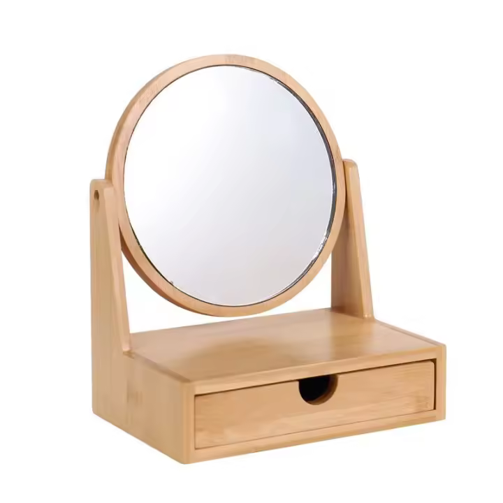 Factory Cuadros - Espejo Sobremesa Bambú con Cajón - 1