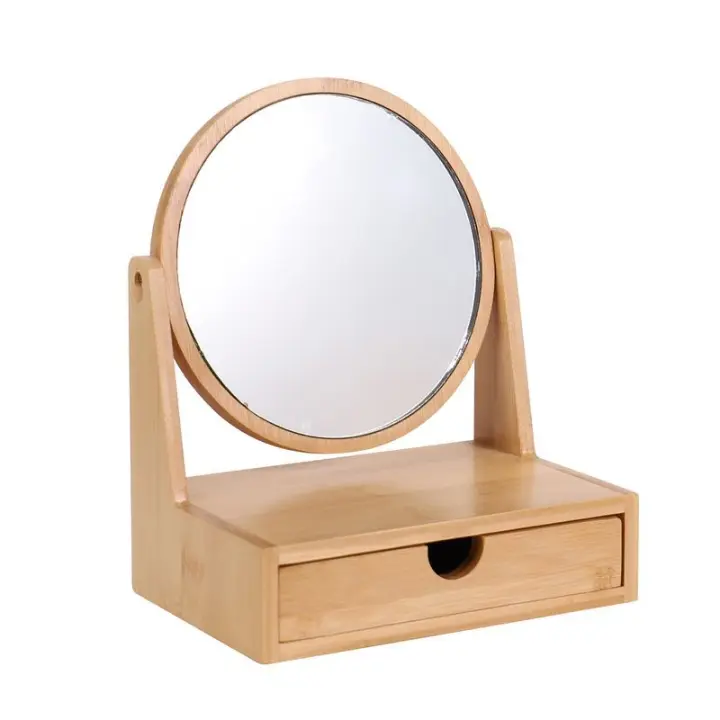 Factory Cuadros - Espejo Sobremesa Bambú con Cajón - 1