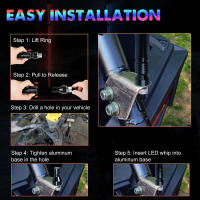 2PCS Luzes LED De Control Remoto Bluetooth 2FT Para Antena Escalera UTV ATV Camión De Tierra Buggy De Arena RZR - details 3