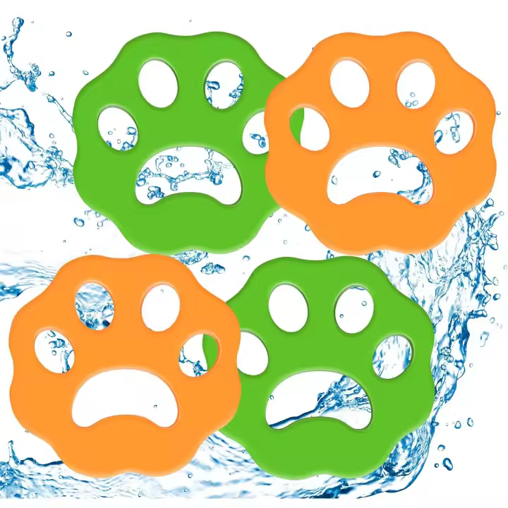 Removedor de pelo para mascotas para lavandería, paquete de 4, lavadora, reutilizable-Pet Hair Catcher para lavandería, ropa de cama, ropa - 1