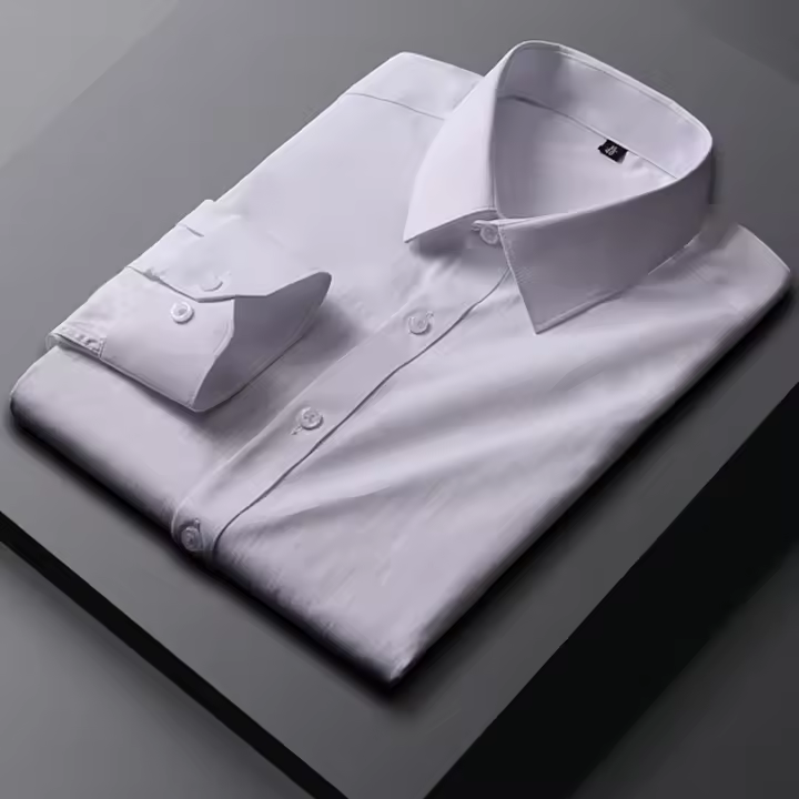 Camisa De Encaje Francesa Para Hombre 2024 Cuello Cuadrado Manga Larga Estilo Casual Botones Color Sólido Talla Regular Ropa De Marca - 1
