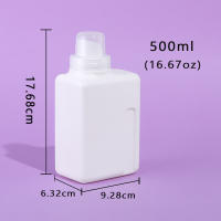 Botella De Detergente De Lavandería En Blanco 500ml Con Manija Vertical Grooved Vaciable Para Agua Jabón Detergente Líquido - details 4