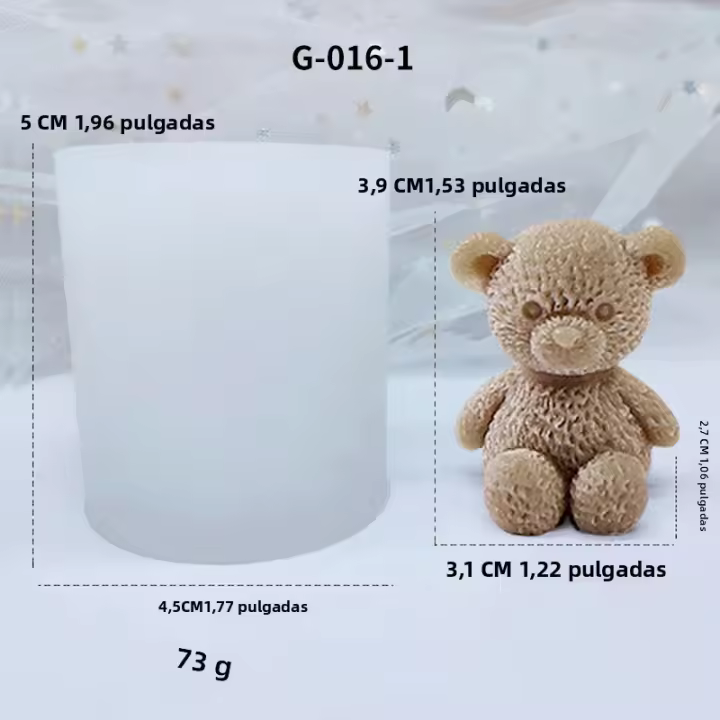 Molde De Silicona De Osito De Punto 1 Pieza Para Fondant Hornear Chocolate Fragancia Velas Decoración De Dibujos Animados - 1