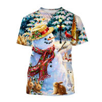 Camiseta De Verano Con Estampado Creativo De Hombre De Navidad 3D Muñeco De Nieve Diseño Lindo Y Caliente Para Uso Diario - details 6