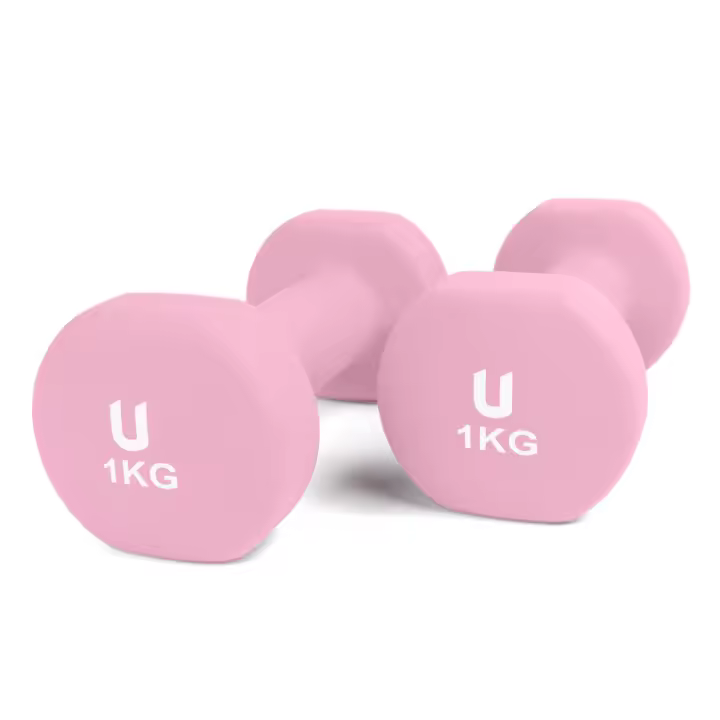 UNYCOS Set de 2 Mancuernas Redondas 1-10Kg Pesas de Neopreno, Antideslizantes y Ergonomicas - 1