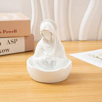 Estatua De La Virgen María En Resina/Plástico 1Pc Adorno Religioso Figura Exquisita Católica Para Decoración De Habitaciones Hecha a Mano - details 6