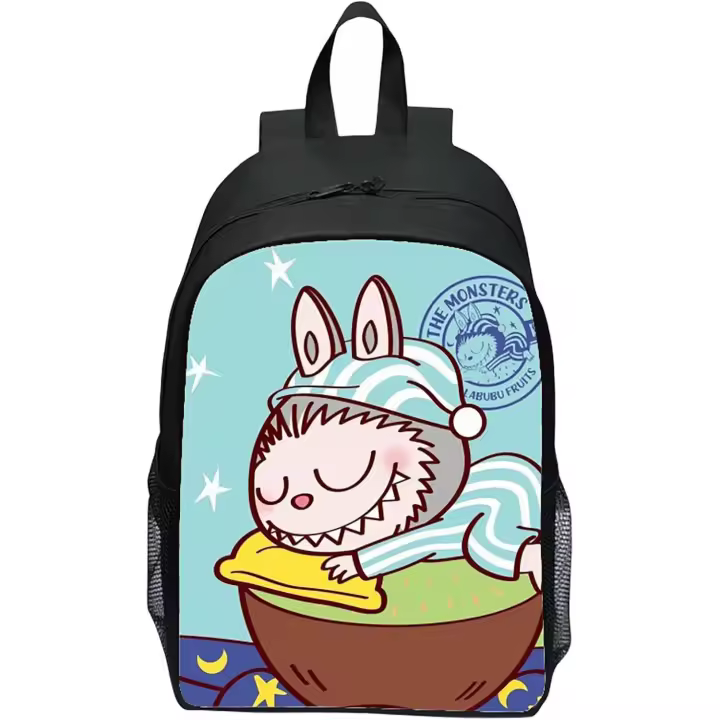 Mochila con estampado de conejo para estudiantes de primaria, linda mochila de dibujos animados para estudiantes de 123.° grado, niños y niñas - 1