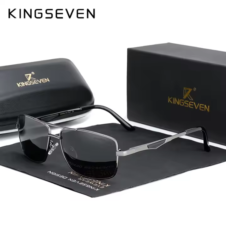 Gafas De Sol Polarizadas KINGSEVEN Para Hombres Estilo Cuadrado Protección UV400 Adecuadas Para Conducir Y Viajes - 1