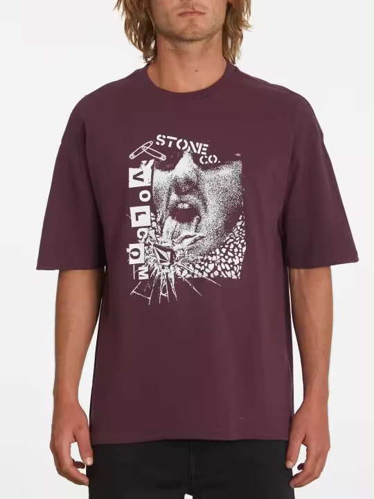 Camiseta Hombre Volcom Safetytee Mulberry Estampado Serigrafiado Corte Holgado - 1