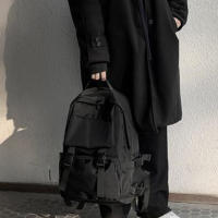 Mochila Simple De Gran Capacidad Para Viajes Estilo Harajuku Unisex Mochila Escolar Para Hombres Y Mujeres Alta Calle - details 3