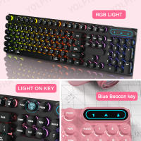 Teclado Mecánico De Juego 104 Teclas Con Iluminación RGB Ergonómico Para PC Laptop Oficina Conexión USB Cableado - details 5