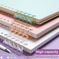 4Pcs Cubierta De Libro De Hojas Sueltas A4 A5 B5 Colores Transparentes Con Anillos De Espiral Para Oficina Y Escuela Suministros De Papelería Lindos Y Prácticos - details 11