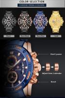 Reloj De Pulsera De Lujo Para Hombre WWOOR En Acero Inoxidable Y Oro Resistente Al Agua Y Shock Con Cronógrafo Y Luz Nocturna - details 7