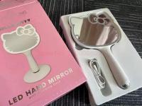 Espejo De Mano Portátil Con LED Sanrio Hello Kitty Kawaii Espejo De Maquillaje Para El Hogar Recargable Regalo Para Adultos Y Adolescentes - details 1