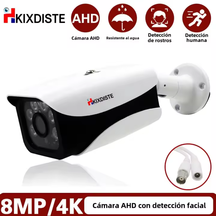 Cámara Exterior 8MP 4K 5MP AHD IP66 Metal Detección De Rostros Visión Nocturna IR 40M Vigilancia De Seguridad DVR Sistema De Cámara Bullet IP - 1