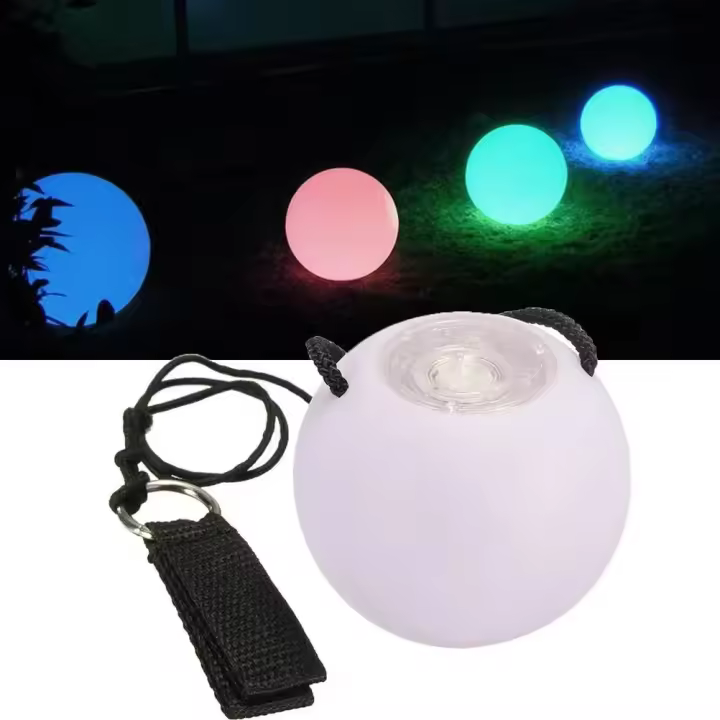 2Pcs LED POI Balón Colorido Para Danza Del Vaso Luminoso Bola De Arrojar Y Swing Para Yoga Y Ejercicio Accesorios De Actuación De Escenario - 1