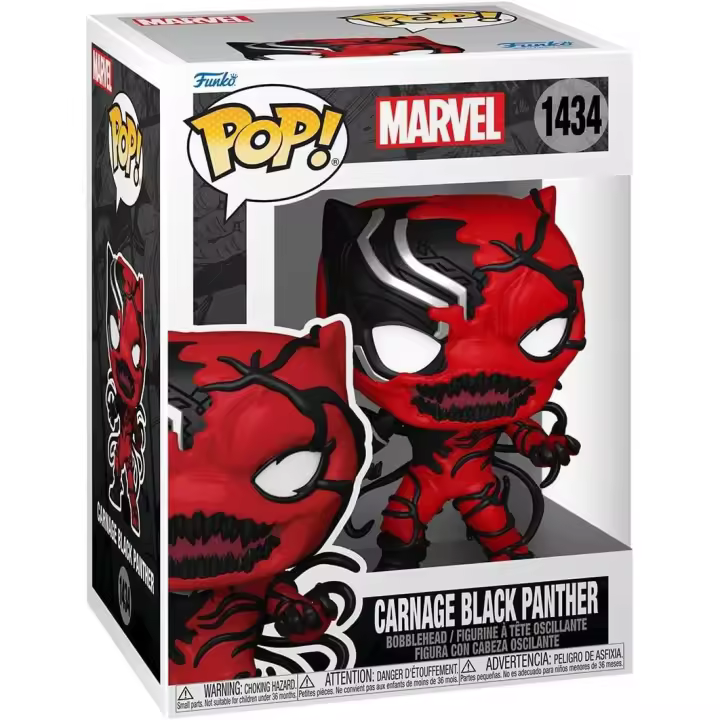 Funko Pop! Marvel: Carnageized - Black Panther - Marvel Comics - Figura de acción coleccionable de Black Panther carnageizada - Marvel Comics - 1