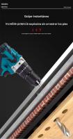 Taladro de mano profesional sin cable - Motor sin escobillas, 20 velocidades ajustables, multifunción  - Batería recargable de iones de litio para metal/madera/hormigón - details 7