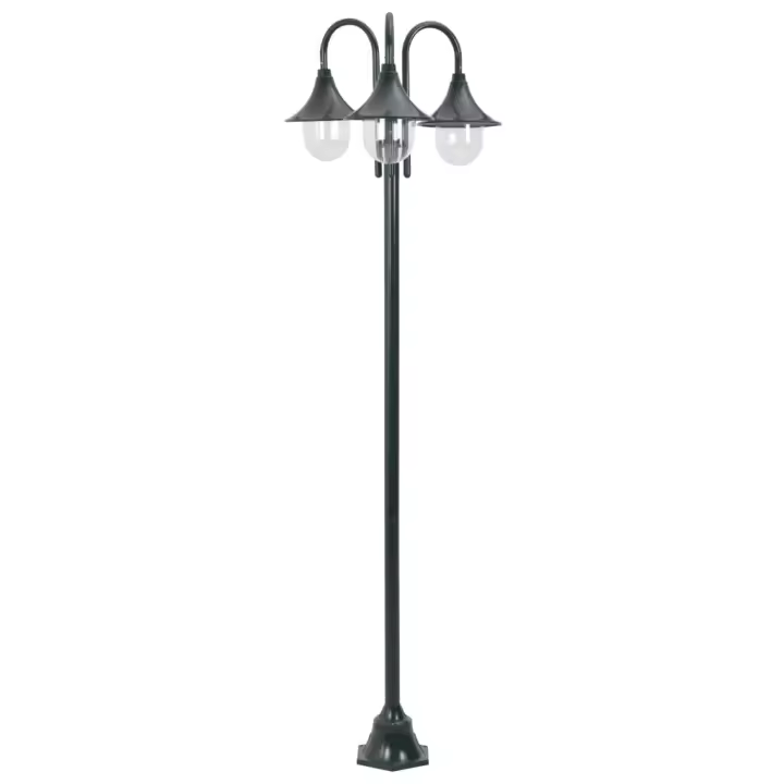 vidaXL Farolas de Jardín con 3 Luces Aluminio Bronce 220 cm Iluminación Patio Color Bronce,  Verde oscuro,  Blanco y mas - 1