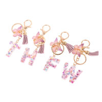 Llavero Con Letras De Lentejuelas A-Z Para Mujer Colgante De Mariposa Con Borla Llavero Inicial Para Bolso Y Coche Decoración Colgante De Bolsos - details 2