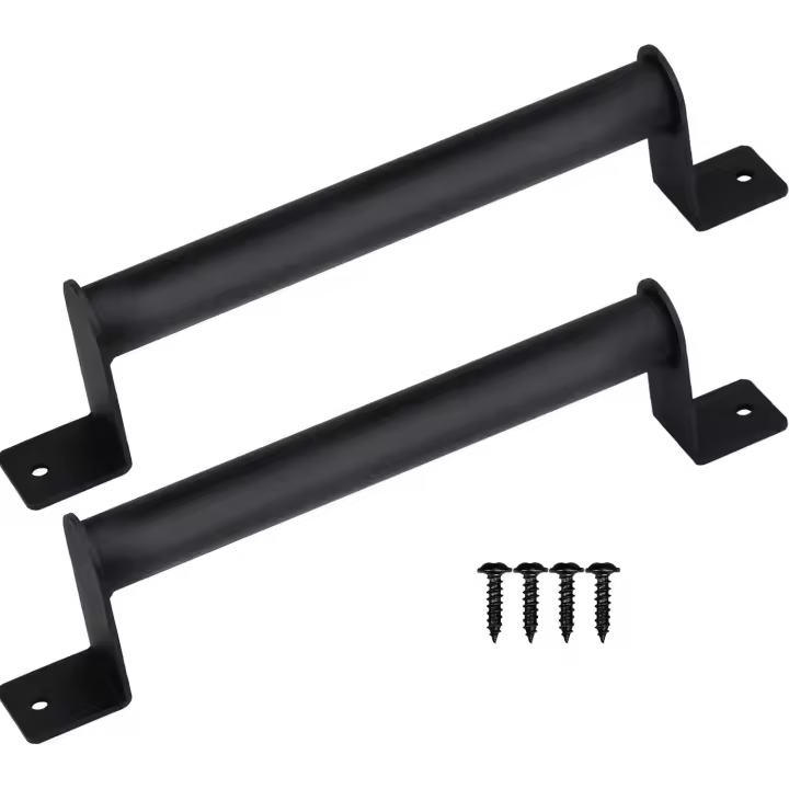 2 Pcs Steel Barn Door Handle, Black Barn Door Handle for Slig Barn Door - 1