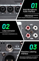 Mezclador De Audio 6 Canales Con Efecto AUX Y Potencia Fonética De 48V USB Consola De Mezcla Profesional EU/US Plug - details 7