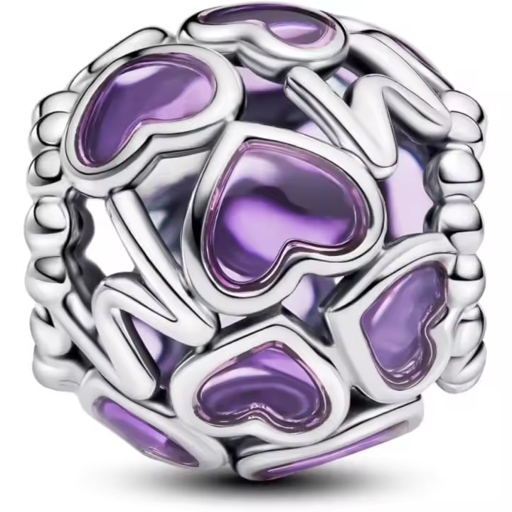 Charm de corazón abierto de plata esterlina PANDORA Moments, compatible con pulseras Moments, plata esterlina, sin gemas，Incluye Caja Original - 1