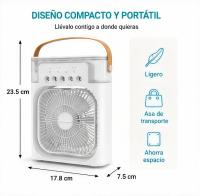 Ventilador Humidificador Portátil USB 5 Salidas de Aire | 3 Velocidades | Luz LED 7 Colores | Temporizador 1H/2H/3H - details 4