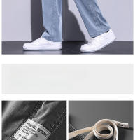 Pantalones Casuales Para Hombre Lyocell Verano Transpirables Moda Coreana Rectos Cómodos Suaves De Cintura Media Con Bolsillos - details 2
