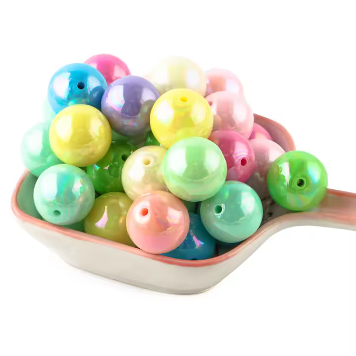 20Pcs Bolas De Acrílico Redondas De 20mm Colores Mixtos Para Joyería DIY Accesorios De Manualidades Bebidas De Azúcar - 1