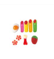 VIDAL Fantasía Mix bolsa de 1Kg aprox 157 uds compuesto por las chuches clásicas fresas silvestres, dedos, huesos, huevos fritos y besos twist. sabor Fresa,nata y frambuesa sin gluten  sin grasa sabor original Vidal garantizado - details 1