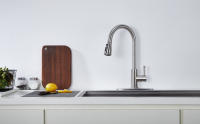 Kitchen Faucet with Pull Down Sprayer Brushed Nickel Stainless Steel Single Handle Modern Kitchen Sink Faucet with Deck Plate - details 0
