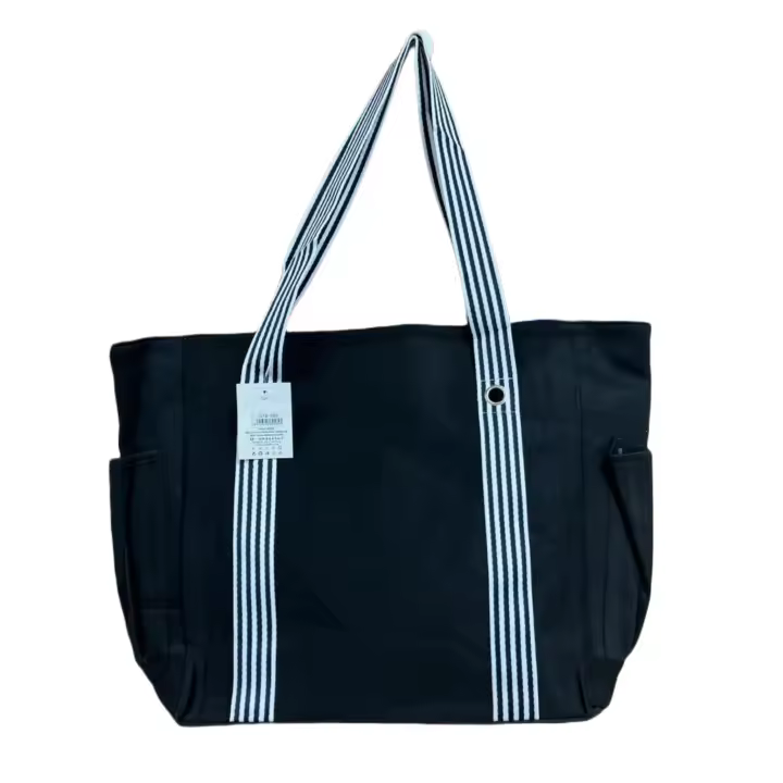 BOLSA TOTE PLAYA TELA COLOR LISO COLOR VERDE ROSA NEGRO GRIS BLANCO  51X37CM - 1
