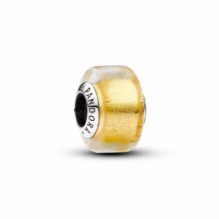Charm Mini Pandora Cristal de Murano Dorado - 1