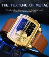 Reloj De Cuarzo Para Hombre SANDA 6163 Con Pantalla Dual Resistente Al Agua Y Contador De Retroceso En Acero/Librea/Rubber - details 3
