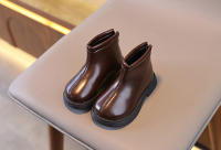 Botas De Moda Para Niños 2024 Calzado Invernal Cálido Para Niñas Y Niños Cuero PU Impermeable Casual De Alta Calidad Retro - details 3
