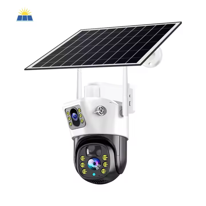 Cámara Solar 8MP 4G WiFi Doble Lente CCTV 4K Pantalla Dual Protección De Seguridad Detección Humana PTZ Impermeable Al Aire Libre Cam - 1