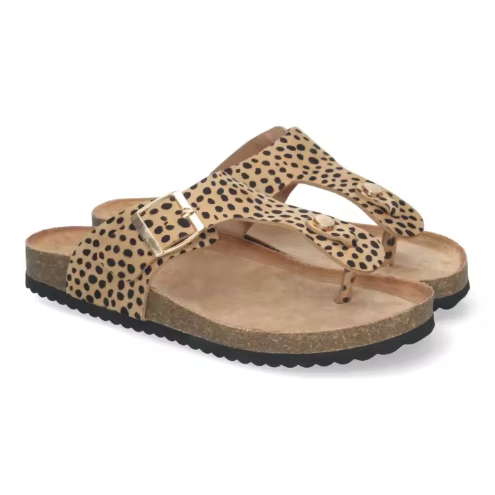 PuntoSalao Sandalias planas estilo esclava leopardo mujer 1A-1618 - 1