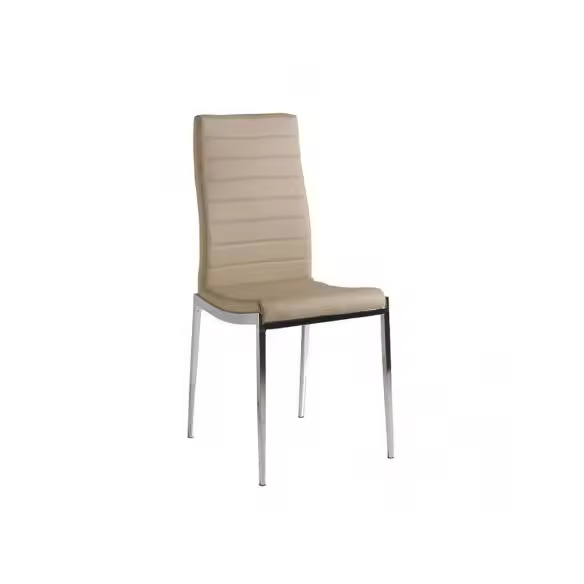 Momma Home Set de 2 Sillas de Comedor Capuccino - Modelo Silvestre - Material Ecopiel/Metal Cromado - 42 X 53 X 98 Cm - 1