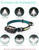 Linterna Frontal LED XPG+COB Con Batería Integrada Multi-función Recargable Por USB 6 Modos Torcha Frontal Para Camping Y Actividades Al Aire Libre - details 2