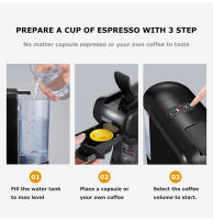 HiBREW Cafetera de cápsulas H1A, cafetera multicápsulas 4 en 1, compatible con cápsulas DG/Nes/ESE/café molido, Parada automática, Modos de café caliente y frío, Espresso perfecto, Negra - details 10