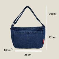 Bolso De Hombro Grande Para Mujer Estilo Casual Simplicidad Bolsa De Compras De Alta Capacidad Bolsa Cruzada De Denim Mensajero - details 1