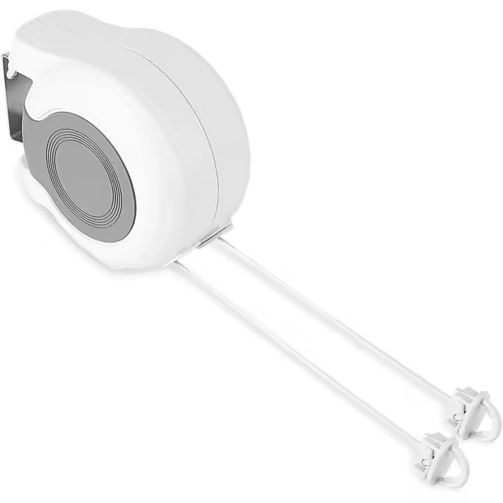 Tendedero retráctil para exteriores, secador de pared de 13 m, tendedero extensible para montaje en pared con 2 tendederos, para baño, balcón, jardín, viajes en interiores - 1