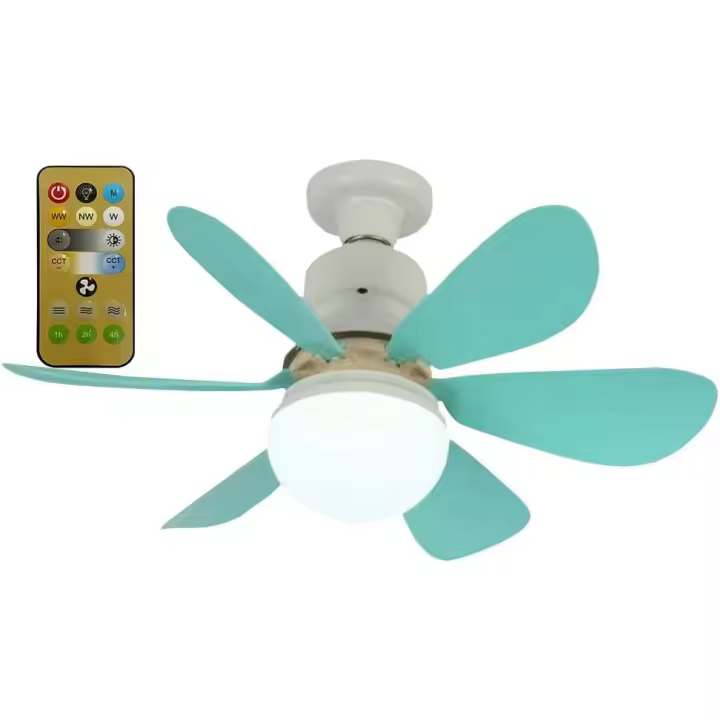 Ventiladores de techo con luces y control remoto, ventilador de techo de 30 W con luz regulable, ventilador de techo silencioso de 6 aspas, 3 temperaturas de color, 3 velocidades - 1