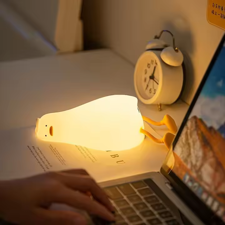 Lámpara Nocturna LED De Silicona Con Sensor De Toque Conejo Lindo Decoración Para Dormitorio Regalo Para Niños Bebés Y Niñas Luz De Mesa Decoración Del Hogar - 1