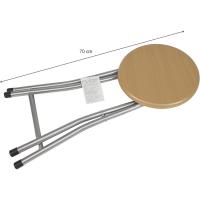 Maxia Market - Taburete Plegable de Madera - 30x45cm - Estructura Metálica - Ideal para Cocina, Terraza o Jardín - Color Natural - details 2