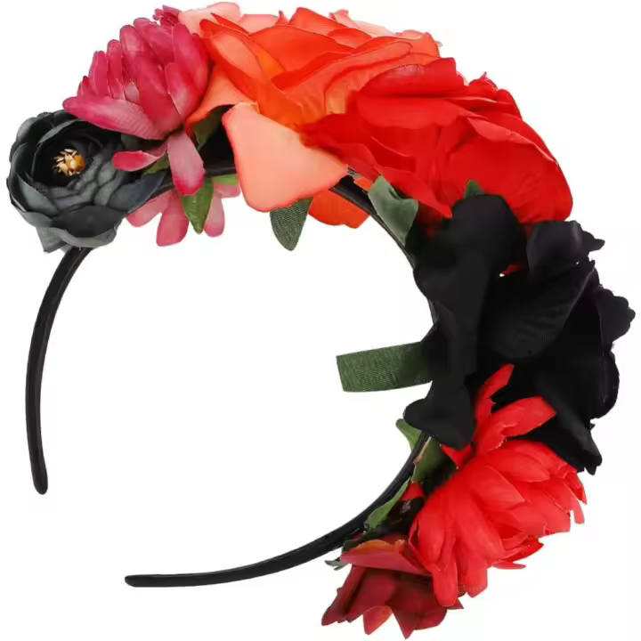 Tocado Diadema de Halloween Corona de Halloween Accesorios para el cabello Guirnalda roja Diadema del Día de los Muertos Diadema de guirnalda Tocado de Halloween Plástico Negro - 1