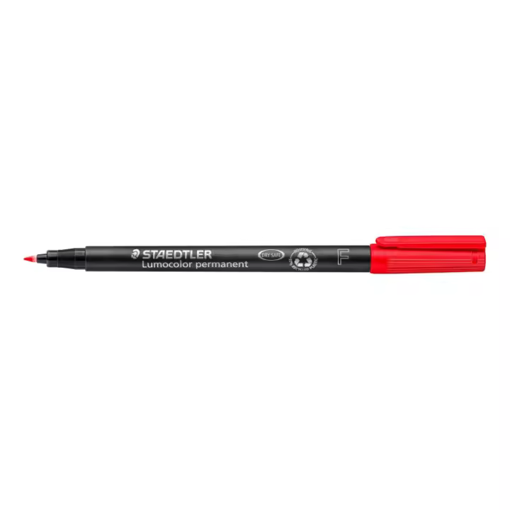 STAEDTLER Rotulador Lumocolor Permanente Punta Fina 0.6mm ROJO Caja con 10 Unidades (318-2) - 1